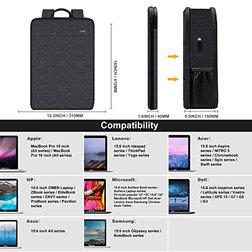 Slim & Expandable Laptop Backpack 15 15.6 16 Inch Case, Water Resistant Travel Backpack Compatible with MacBook Pro/Neo 16" 15", Dell XPS 15 16 and Most 15" 15.6" 16" Notebooks，B04K01 - color: B04k01, size: 15"-16"