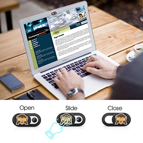 SIREG Webcam Cover Slide Ultra Thin - Cute Monkey Web Camera Cover fits Laptop,Tablet, Computer, Smartphone,Protect Your Privacy and Security,Strong Adhesive