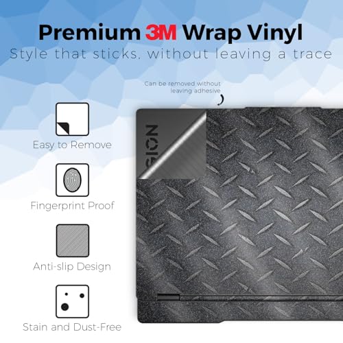 Glossy Glitter Laptop Skin Compatible with Lenovo Legion 5 Gaming Laptop (15IRX9) 2024 - Black Diamond Plate - Premium 3M Vinyl Protective Wrap Decal Cover - Easy to Apply | Crafted in the USA - color: Black Diamond Plate, size: Legion 5 Gaming (15IRX9) 2