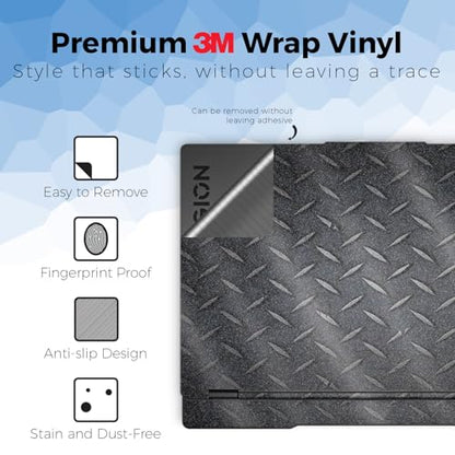 Glossy Glitter Laptop Skin Compatible with Lenovo Legion 5 Gaming Laptop (15IRX9) 2024 - Black Diamond Plate - Premium 3M Vinyl Protective Wrap Decal Cover - Easy to Apply | Crafted in the USA - color: Black Diamond Plate, size: Legion 5 Gaming (15IRX9) 2