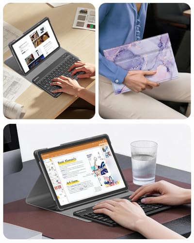 FINTIE Keyboard Case for Samsung Galaxy Tab A11 Plus/A9 Plus 11'', Lilac | 3 Viewing Angles, Detachable Bluetooth Keyboard, Rechargeable Battery, Dual Protection, Work Study Travel Use - color: lilac