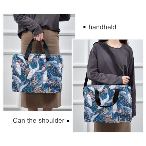Cute Whale Laptop Case 15.6 in Computer Bag | Waterproof Laptop Briefcase Laptop Bag for Women & Men - color: Cute Whale