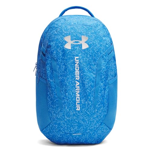 Under Armour Unisex Hustle 6.0 Backpack, Blue Atlantis/Blue Atlantis/Silver - color: (402) Blue Atlantis / Blue Atlantis / Metallic Silver, size: One Size