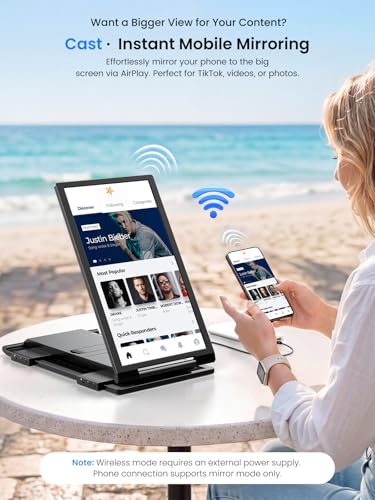 UPERFECT Laptop Screen Extender, 14'' Wireless Triple Portable Monitor, Ultra-Slim Dual Travel Monitor 125% sRGB One Cable Plug -Play Extender Monitor for MacOS/Win/Android, Fits 13.3-17.3" Laptops - size: 14"