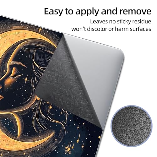 Universal Laptop Skin Sticker Decal, 12"-15.6" Aesthetic Vinyl Wrap, Moon Goddess Face Music Notes Waterproof Notebook Cover Art Protector for MacBook HP Dell Lenovo, Fits 13" 14" 15" 15.6" - color: Moon Goddess Face Music Notes