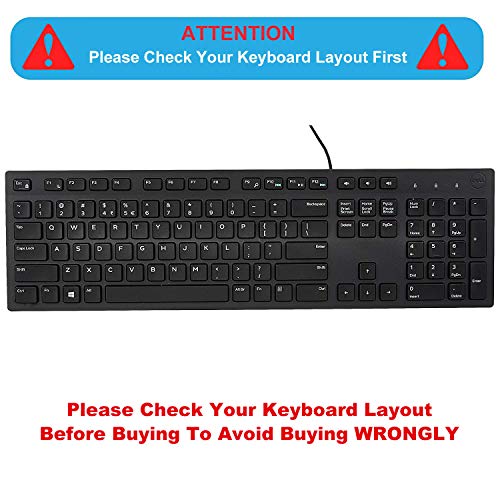 Keyboard Cover Skin for Dell KM636 KB216 KB216t KB216d KB216p Wired & Wireless Keyboard, Dell Optiplex 5250 3050 3240 5460 7450 7050, Dell Inspiron Desktop 24" 27" 5400 5490 7700 7790 3475 3670 3477 - color: Gradual Pink