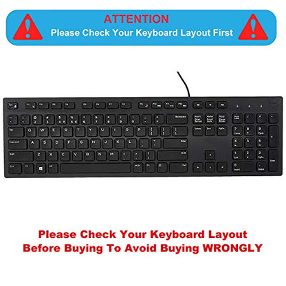 Keyboard Cover Skin for Dell KM636 KB216 KB216t KB216d KB216p Wired & Wireless Keyboard, Dell Optiplex 5250 3050 3240 5460 7450 7050, Dell Inspiron Desktop 24" 27" 5400 5490 7700 7790 3475 3670 3477 - color: Gradual Pink