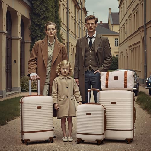 Coolife Suitcase Set 3 Piece Luggage Set Carry On Travel Luggage TSA Lock Spinner Wheels Hardshell Lightweight Luggage Set(Gray+Pink, 5 piece set) - color: Gray+Pink, size: 5 piece set