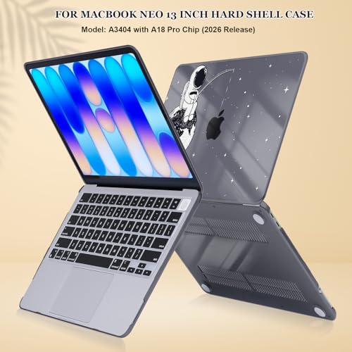 for MacBook Neo 13 inch Case 2026 Release A3404 Cover, Ultra-Thin Printed Pattern Plastic Hard Shell Case Protective Case for MacBook Neo 13 with Apple A18 Pro Chip, Astronaut Earth - color: Astronaut Earth