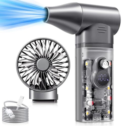 Electric Air Duster- 100000RPM Compressed Air Duster with LED Light - 30 Gear Adjustable Cordless Air Duster Rechargeable Air Duster for PC&Keyboard, Outdoors, Car, Home Cleaning