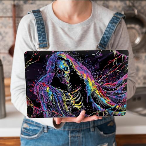 Universal Laptop Skin Sticker with 2 Wrist Pad Skins, Waterproof Scratch Resistant Vinyl Laptop Cover Decal, Cut to Fit for 11–15.6 Inch MacBook HP Dell Lenovo, Death Skull - color: Death Skull