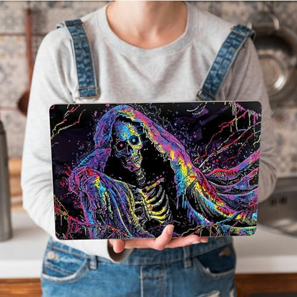 Universal Laptop Skin Sticker with 2 Wrist Pad Skins, Waterproof Scratch Resistant Vinyl Laptop Cover Decal, Cut to Fit for 11–15.6 Inch MacBook HP Dell Lenovo, Death Skull - color: Death Skull