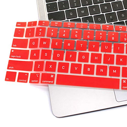 Se7enline for MacBook Pro 13/16 in Keyboard Cover 2019-2026,Gradient Green | Silicone Waterproof Dustproof Durable Washable Laptop Accessories US Layout 2023 2022 2021 2020 2019 2018,Red - color: Red