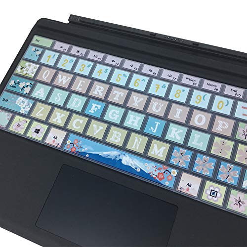 Keyboard Cover Skin for Microsoft Surface Pro 7/6/5, Silicon Protector with Big Letter Design, US Layout, Sakura - color: Sakura
