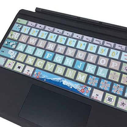 Keyboard Cover Skin for Microsoft Surface Pro 7/6/5, Silicon Protector with Big Letter Design, US Layout, Sakura - color: Sakura