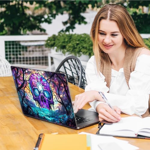 Laptop Skin Sticker Decal, Universal Reusable Vinyl Laptop Cover for 12" 13" 13.3" 14" 15" 15.4" 15.6" Notebook PC, Waterproof Scratch-Resistant with 2 Wrist Pads, Easy to Apply & Remove,Art Skull - color: Art Skull
