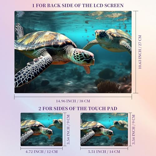 Laptop Skin Sticker Laptop Cover for 12" 13" 13.3" 14" Laptop Stickers,Reusable Skin Sticker Cover Personalized Art Waterproof & Scratch-Resistant Protector Case,Turtles Swimming - color: Turtles Swimming