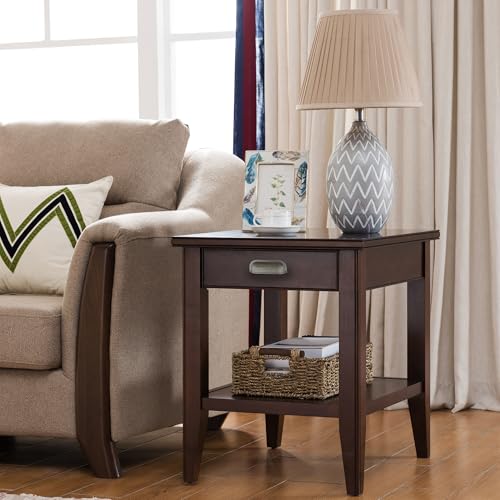 Leick Home Laurent End Table, 24", Chocolate Cherry - color: Chocolate Cherry