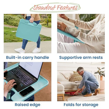 ECR4Kids The Surf Folding Portable Lap Desk, Large, Flexible Seating, Seafoam - color: Seafoam