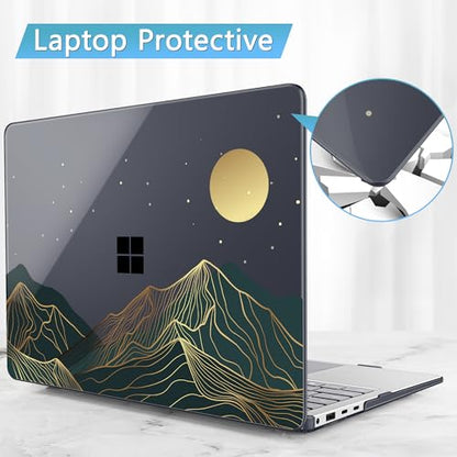 Mektron Case for 13.8" Microsoft Surface Laptop 8/7 (2026/2024) Surface Laptop 13.8 Inch Cover Fits Model 2036, Keyboard Cover +Screen Protector +Dust Plugs, Abstract Mountain C112 - color: Abstract Mountain C112