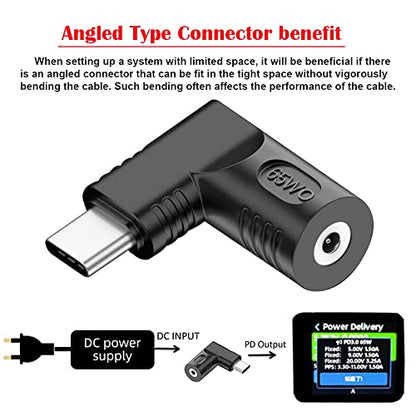 DC Jack 2.5x0.7mm Input to USB-C Type-C Angled 90 Degree Power Plug Charge Adapter for Laptop Phone - style: 2.5x0.7mm