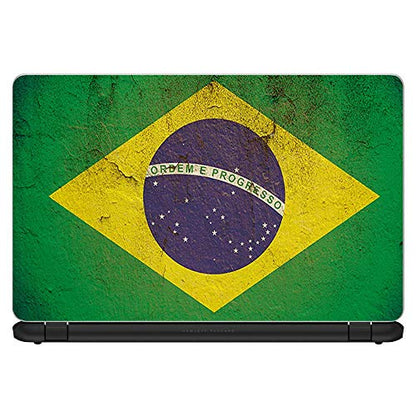 Flags | Custom Fit Made to Order Laptop Notebook Skin Vinyl Sticker Cover Decal Fits 13.3" 14" 15.6" 16" HP Lenovo Apple Mac Dell Compaq Acer Flag Brazil Grunge Distressed Country - color: Style 11