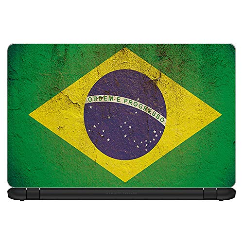 Flags | Custom Fit Made to Order Laptop Notebook Skin Vinyl Sticker Cover Decal Fits 13.3" 14" 15.6" 16" HP Lenovo Apple Mac Dell Compaq Acer Flag Brazil Grunge Distressed Country - color: Style 11