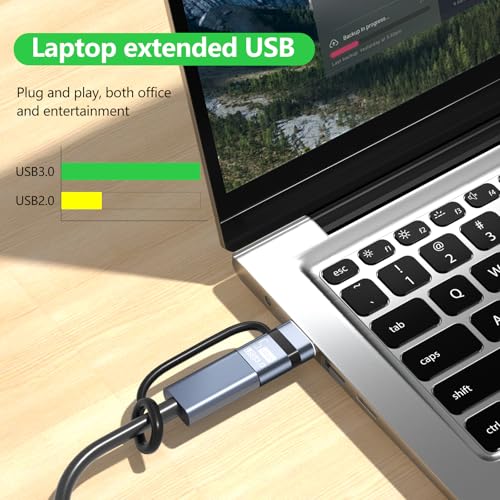 USB-C to USB Adapter 2-piece Set, USB-C to USB 3.0 OTG Converter, Supports Fast Charging and Data Transfer - color: gunmetal-CtoA
