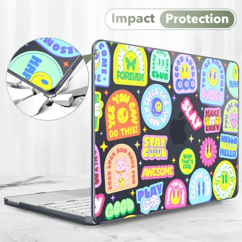 Compatible with MacBook Neo 13 inch (2026 Release A3404) (A18 Pro) with Liquid Retina Display, Printed Slim Protective Case with Screen Protector & Keybaord Cover, Cartoon Stickers - color: Cartoon stickers
