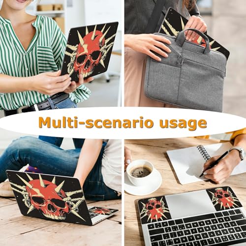 Universal Laptop Skin Sticker with 2 Wrist Pad Decals, 3-Piece Removable Vinyl Laptop Cover, Pierce The Skull Waterproof Anti-Scratch, Easy-Trim Fit for 13.3" 14" 15.6" Laptops - color: Pierce the Skull