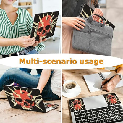 Universal Laptop Skin Sticker with 2 Wrist Pad Decals, 3-Piece Removable Vinyl Laptop Cover, Pierce The Skull Waterproof Anti-Scratch, Easy-Trim Fit for 13.3" 14" 15.6" Laptops - color: Pierce the Skull