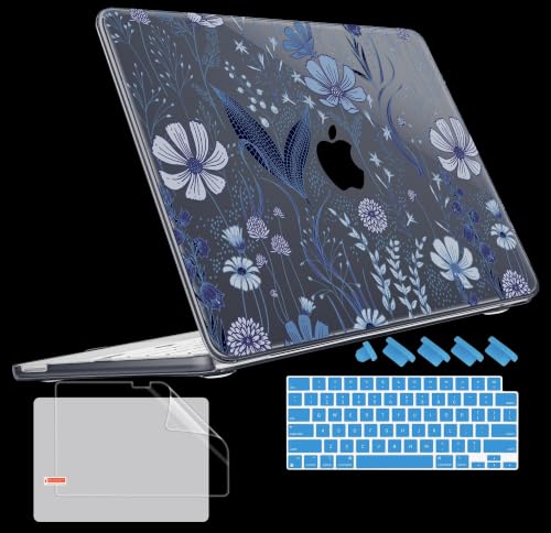 Tuiklol for 2026 MacBook Neo 13 Inch A18 Pro Chip Case, (Model A3404) Anti-Scratch Anti-Drop Slim Hard PC Shell Case with Shockproof Protective MacBook Neo Laptop Cover, Blue Line Floral - color: Blue Line Floral