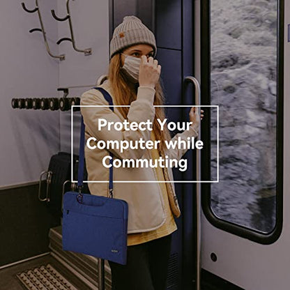Voova 13.3-13 Inch Laptop Sleeve with Handle, MacBook Sleeve, Blue | Splash-proof laptop sleeve with handle and removable strap; fits 13-inch MacBook Air/Pro M1-M5, HP, Lenovo, Asus and Acer - color: Blue, size: 13-14 Inch(35 x 24 x 2.5 cm)