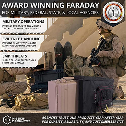 Mission Darkness T10 Faraday Bag for Computer Towers & XL Electronics – Military-Grade RF Signal Blocking, EMP & CME Protection – Digital Forensics, Preppers, and Personal Security
