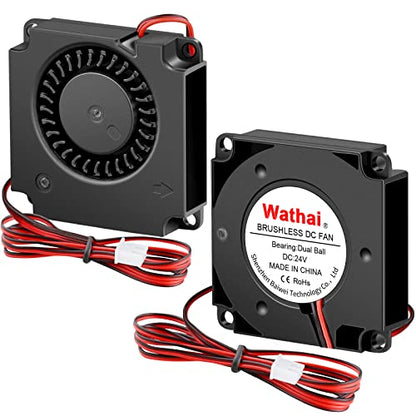 Wathai DC 4010 Blower Fan 24V Duall Ball High Speed with 1000mm/ 3.3 ft Wires 40mm x 10mm 24 Volt DC Brushless Radial Turbo Fans for Ender 3 Fan Upgrade Extruder Hot End Cooling 2 Pack - size: 40x10mm (24V Ball)