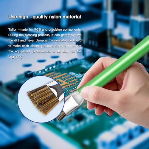 ESD Safe Anti-Static IC Cleaning Brush Tool -2Pcs Double Head Motherboard Hard Brush for IC Glue Removal,PCB Cleaning, Circuit Board Maintenance,Mobile Phone Repair - Green - color: Green