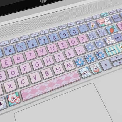 Cute Keyboard Cover for 15.6 inches HP ProBook 450 G8 G9 G10 / ProBook 455 G8 G9 G10 /ProBook 650 G8/HP Zbook Power G8 G9, Silicone Keyboard Skin, US Layout, Cute Bunny - color: Cute Bunny