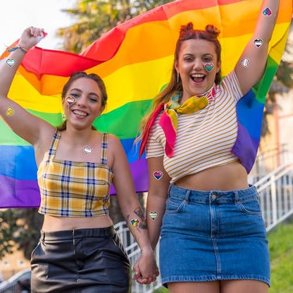 LGBTQ+ Pride Month Sticker - 1000 Pcs LGBTQ Pride Month Heart-Shaped Waterproof Vinyl Reusable Laptop Stickers Coloring Book Scrapbook Water Bottle Page Activity Pad Party Favors Skateboard - style: Rainbow Pixel Heart-Shaped