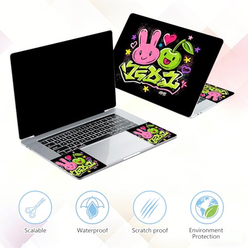 Laptop Skin Sticker Decal 15-15.6 Inch with Cute Mouse Pad, Universal Reusable Vinyl Sticker for 12.1 13 13.3 14 15.4 Inch Netbook and Notebook PC, Kawaii Graffiti - color: Kawaii Graffiti