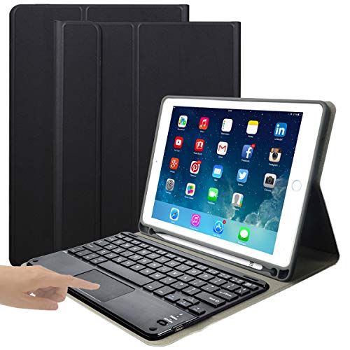 iPad Keyboard Case for iPad mini 4/iPad mini 5 iPad Cover with Keyboard Built-in Touchpad & Pencil Holder (Black)