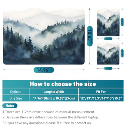 12.1-15.6 Inch Laptop Skin Decal, Universal Reusable Vinyl Laptop Cover Sticker, Waterproof Art Decal Protector - Misty Forest - color: Misty Forest