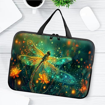 14" 15" Laptop Handle Bag Computer Bag,14.2" 15.4 inch Pouch Holder Notebook Sleeve Cover Compatible for Dell,Lenovo,Toshiba HP, Asus Notebook Messenger Briefcase-Glowing dragonfly - color: Glowing Dragonfly