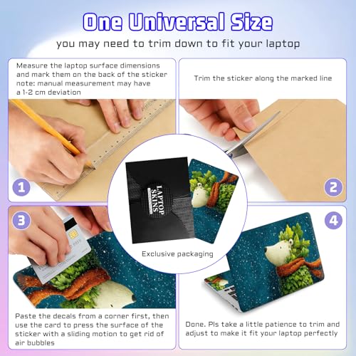 Universal Laptop Skin Sticker Decal, Compatible with MacBook HP Dell Lenovo 12"-15.6", Reusable Vinyl Notebook Cover 3PCS Set, High-Recognition Film-Polar Bear Leave Scarf - color: Polar Bear Leave Scarf