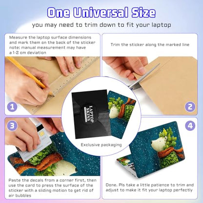 Universal Laptop Skin Sticker Decal, Compatible with MacBook HP Dell Lenovo 12"-15.6", Reusable Vinyl Notebook Cover 3PCS Set, High-Recognition Film-Polar Bear Leave Scarf - color: Polar Bear Leave Scarf