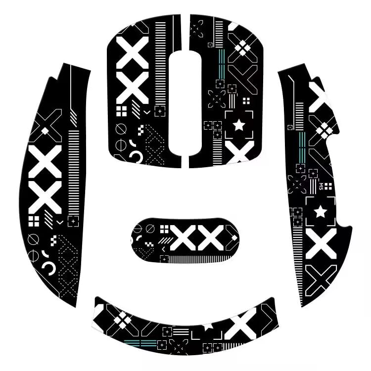 ATTACK SHARK Mouse Anti Slip Grip Tape for X3 Wireless Gaming Mouse - Black | Pre-Cut Universal Tape, Skins, Sweat Resistant, Elastics Refined Side Grips, Ultra-thin 0.5mm (0.02in) for Computer Mouse - color: Black & White