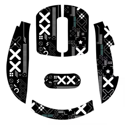 ATTACK SHARK Mouse Anti Slip Grip Tape for X3 Wireless Gaming Mouse - Black | Pre-Cut Universal Tape, Skins, Sweat Resistant, Elastics Refined Side Grips, Ultra-thin 0.5mm (0.02in) for Computer Mouse - color: Black & White