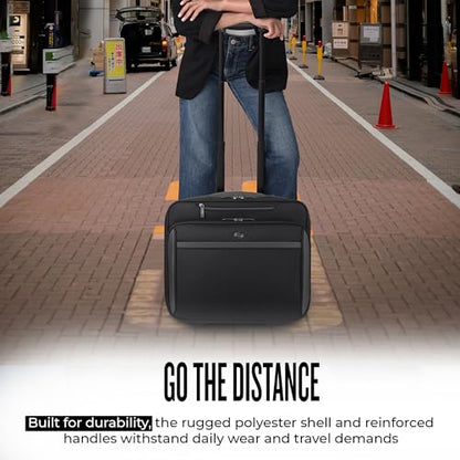 Solo New York Rolling Case with Wheels - Roller Laptop Bag, Wheeled Briefcase for Women & Men, Carry On Size for Travel, Fits 16" Computer - West Side, Black