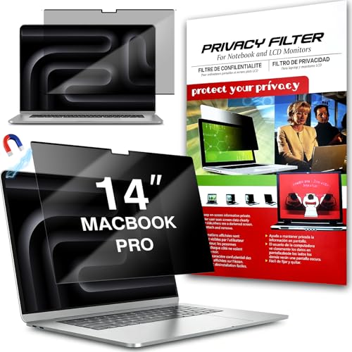 Magnetic Privacy Screen for MacBook Pro 14 Inch (2021-2025, M1-M5, Pro, Max) Removable Laptop Privacy Filter Shield - size: 1 Pack for Macbook Pro 14 Inch
