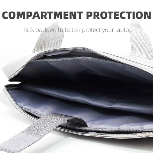 Laptop Carrying Case for 13/14/15 Inch Laptops & Tablets - Double Compartment Shockproof Adjustable Strap Durable & Stylish Business Travel School Bag -Grey - color: Grey