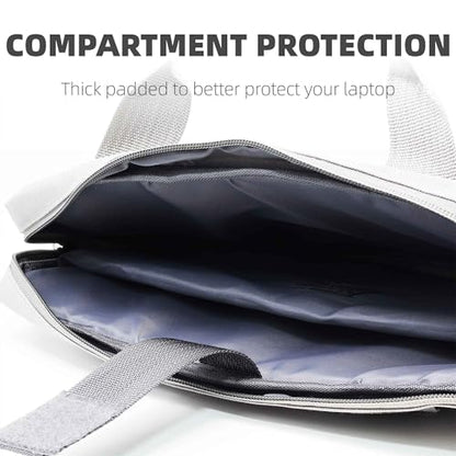 Laptop Carrying Case for 13/14/15 Inch Laptops & Tablets - Double Compartment Shockproof Adjustable Strap Durable & Stylish Business Travel School Bag -Grey - color: Grey